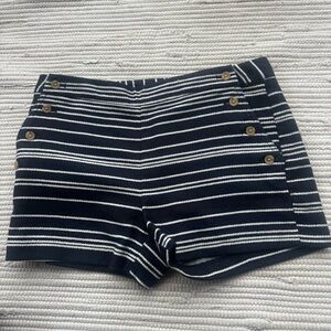 Banana Republic Nautical Sailor Shorts Navy White Stripe Size 10